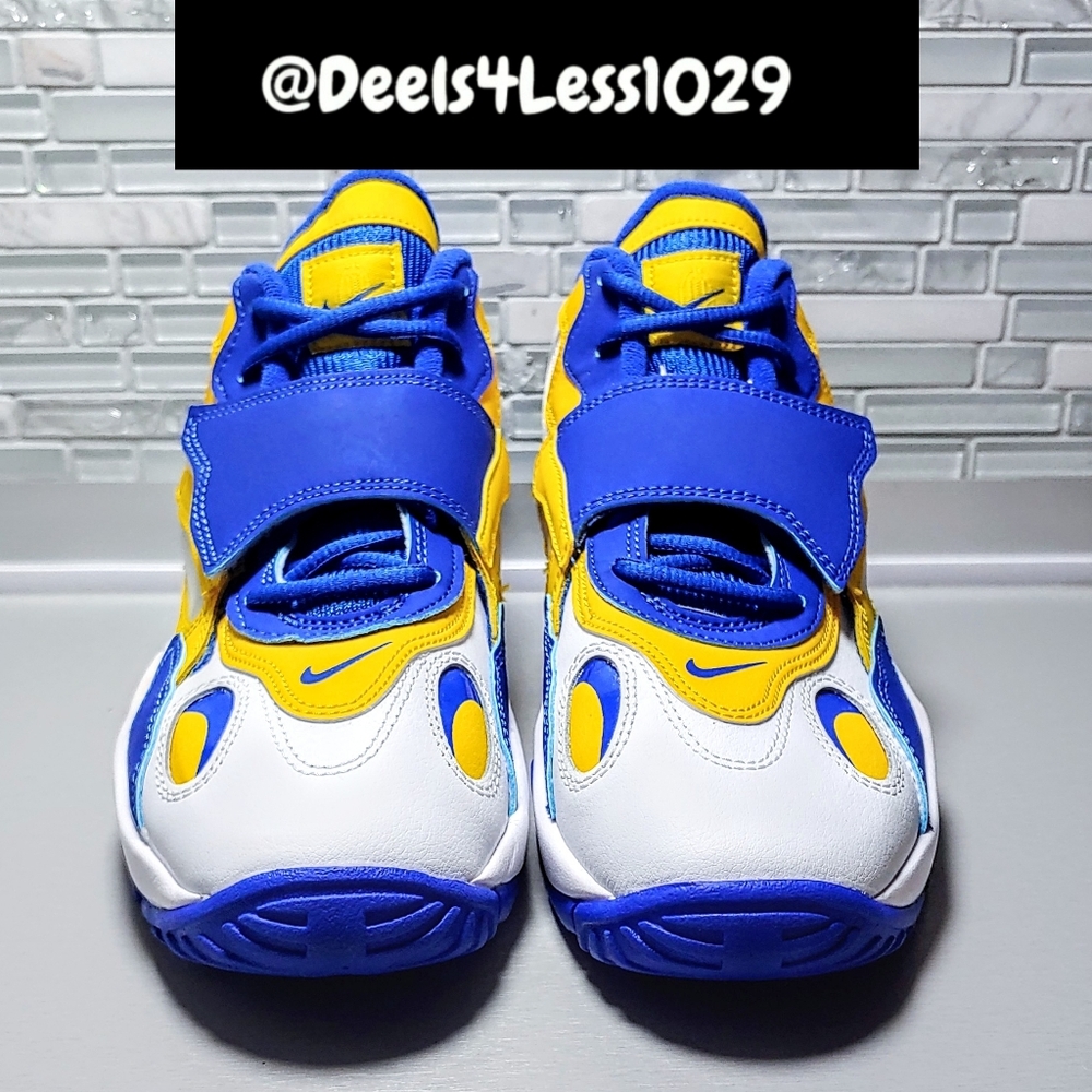 Nike Air Max Speed Turf LA Rams Kids Size 6.5Y/Womens 8 White Royal Yellow - Picture 2 of 7